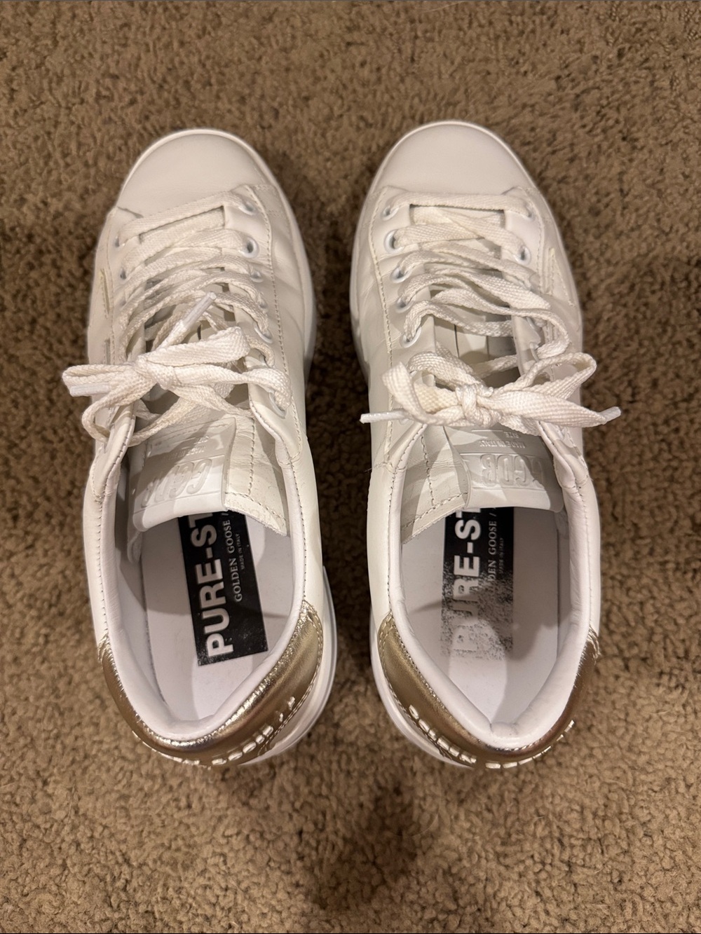 Golden Goose Women's White Low-Top Lace-Up Sneakers - Pure Star - gold back - Picture 8 of 8